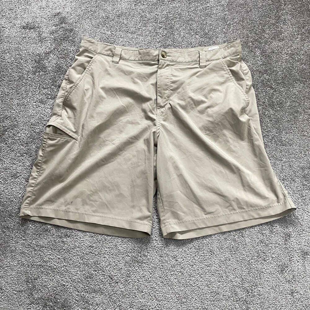 Columbia PFG Omni Shield Chino Shorts Men 40x9 Beige Stretch Active Outdoor Golf